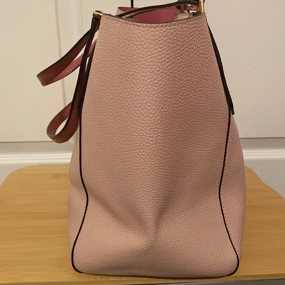 🩷Michael Kors🩷Colorblock💕Pale Pink w/ Dark Mauve💕Large Tote/Like New - Picture 10 of 15